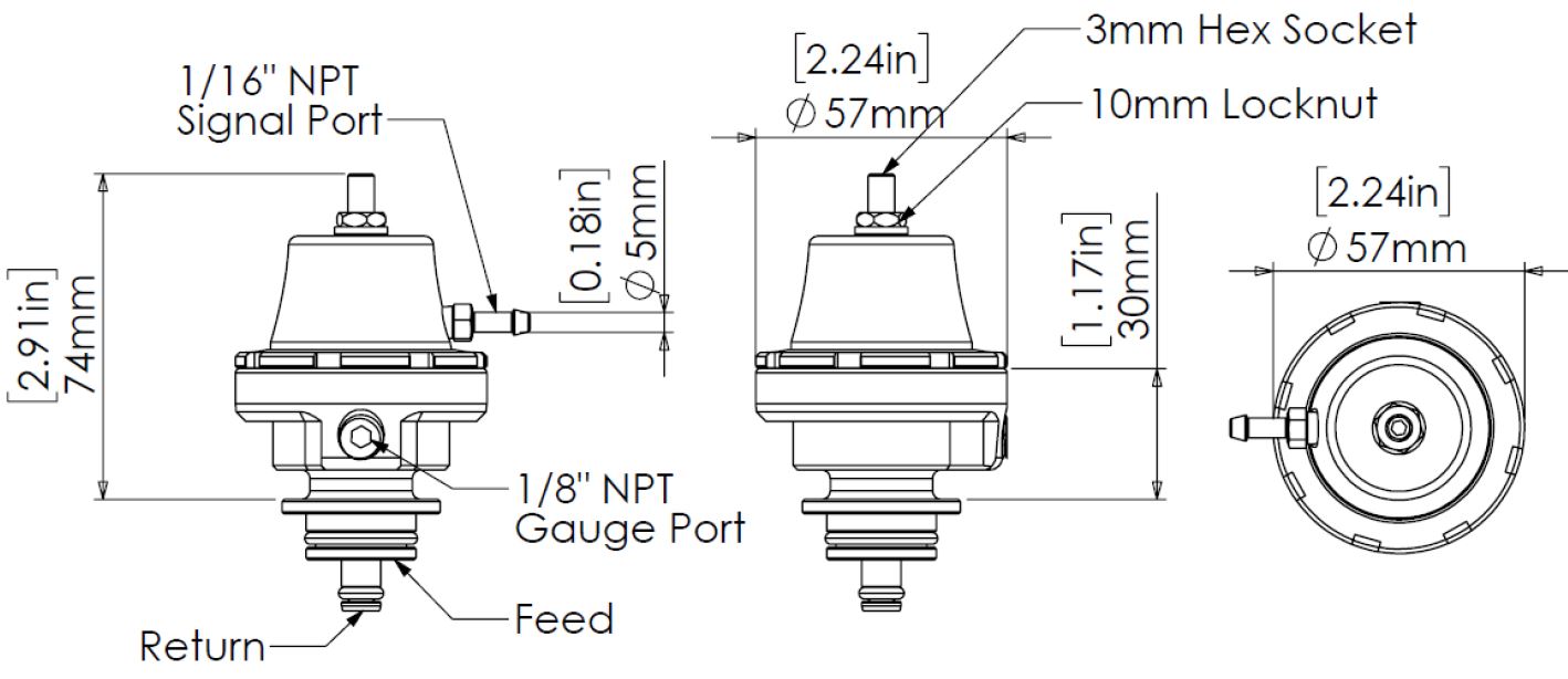 Benzindruckregler Turbosmart – FPR Kompact für Bosch/Barra (Sleeper)