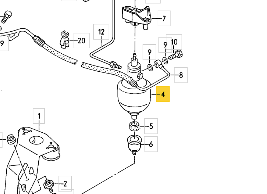 Druckspeicher Bremsanlage Audi S2 RS2 20V quattro