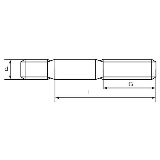 ⚙️ Stehbolzen M10x25 DIN 939 Edelstahl A4 – Krümmer / Turbolader