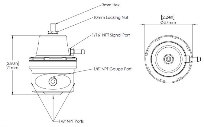 Benzindruckregler Turbosmart FPR Kompact Uni 1/8″ NPT (Sleeper)