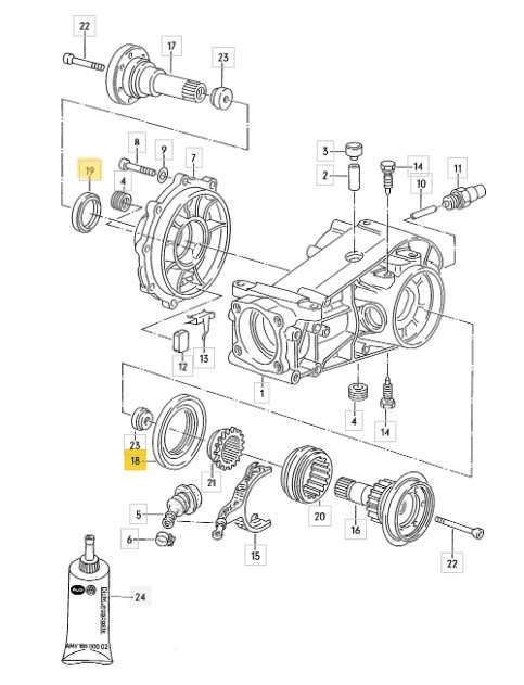 Audi 80/90/Coupe Typ 85/Urquattro Set Wellendichtringe Differential