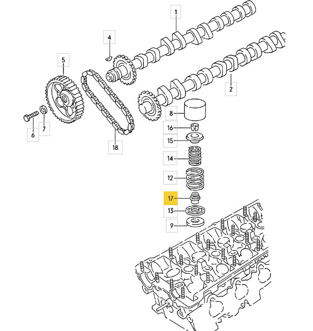 Ventilschaftdichtungen High Performance Audi S2/RS2/S4/S6 20V Turbo 5 Zylinder