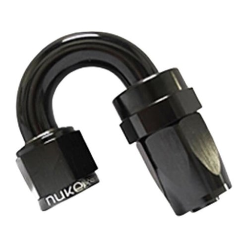 Schlauchanschluss Aluminium 180 Grad schwarz eloxiert, Dash 10