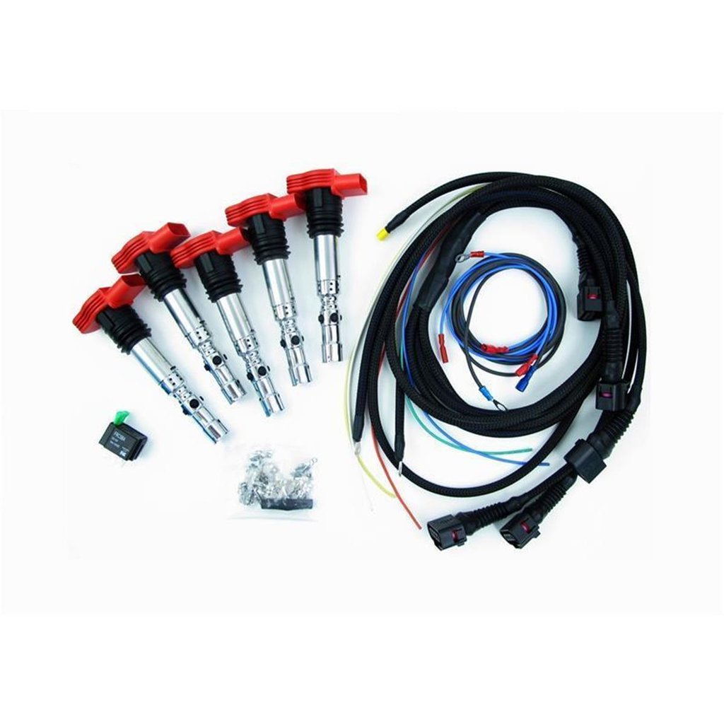 UUmrüstkit 3B Verteilerzündung auf Einzelzündung Audi S2 200 20V Turbo, AAN/ABY/ADU Ventildeckel, rot