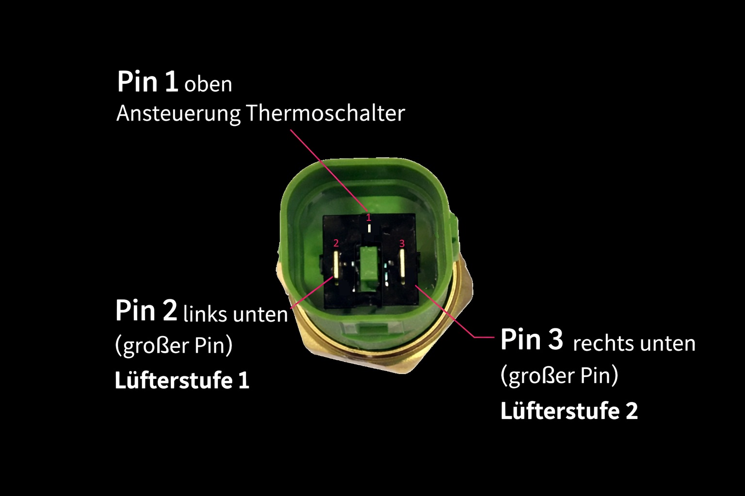 Upgrade Thermoschalter 2-stufig inkl. Stecker & Pins – Audi 5-Zyl. S2 / RS2 / Urquattro (10VT / 20VT)