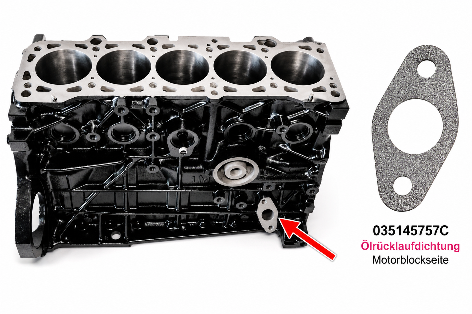 Dichtung Ölrücklauf Block RS2/S2/S4...2,2L/2.5L 20VT/10VT