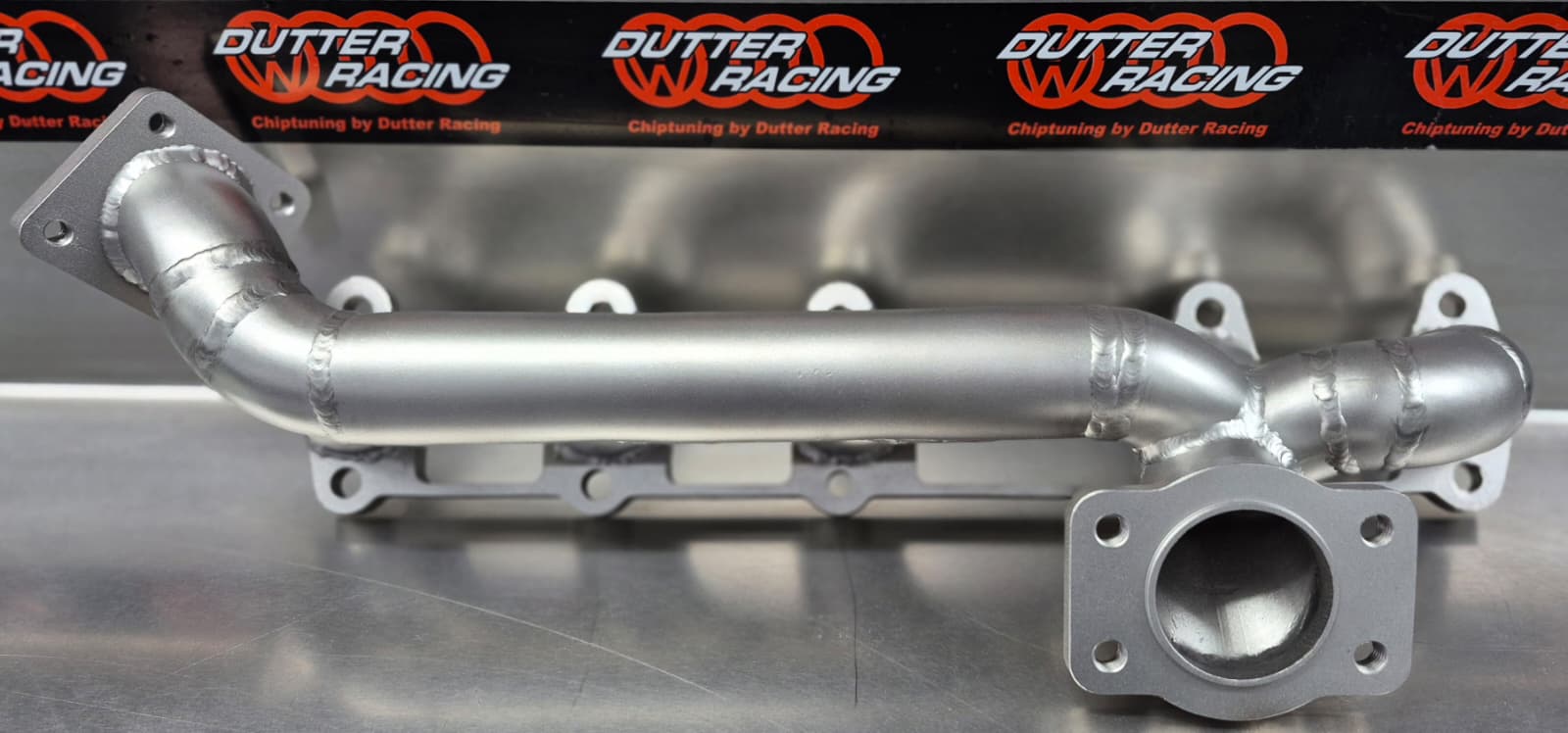 Edelstahl-Rohrkrümmer für Serienposition – Audi Coupe 10VT / Urquattro 10VT / Audi 200 10VT, K24/K26 Flansch / Upgrade