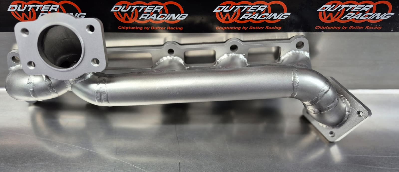 Edelstahl-Rohrkrümmer für Serienposition – Audi Coupe 10VT / Urquattro 10VT / Audi 200 10VT, K24/K26 Flansch / Upgrade