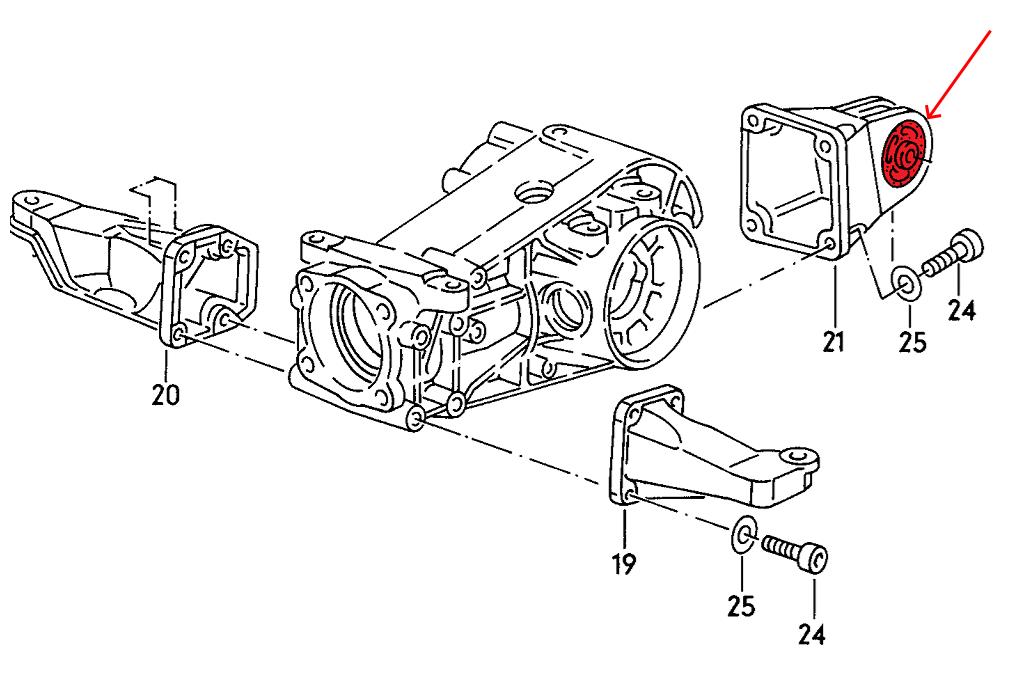 Audi 80/90/Coupe Typ 85/Urquattro Lager Hinterachsdifferential  / 895 599 125