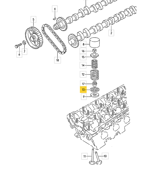 Ventilfederteller Audi 20V RR / 7A / 3B / ABY / ADU / AAN