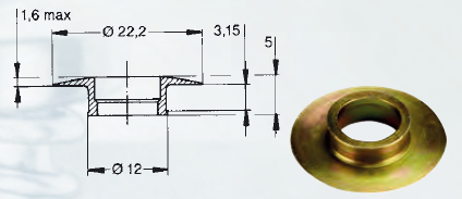 Führungsring gewölbt, für P = 1,27-1,63 mm